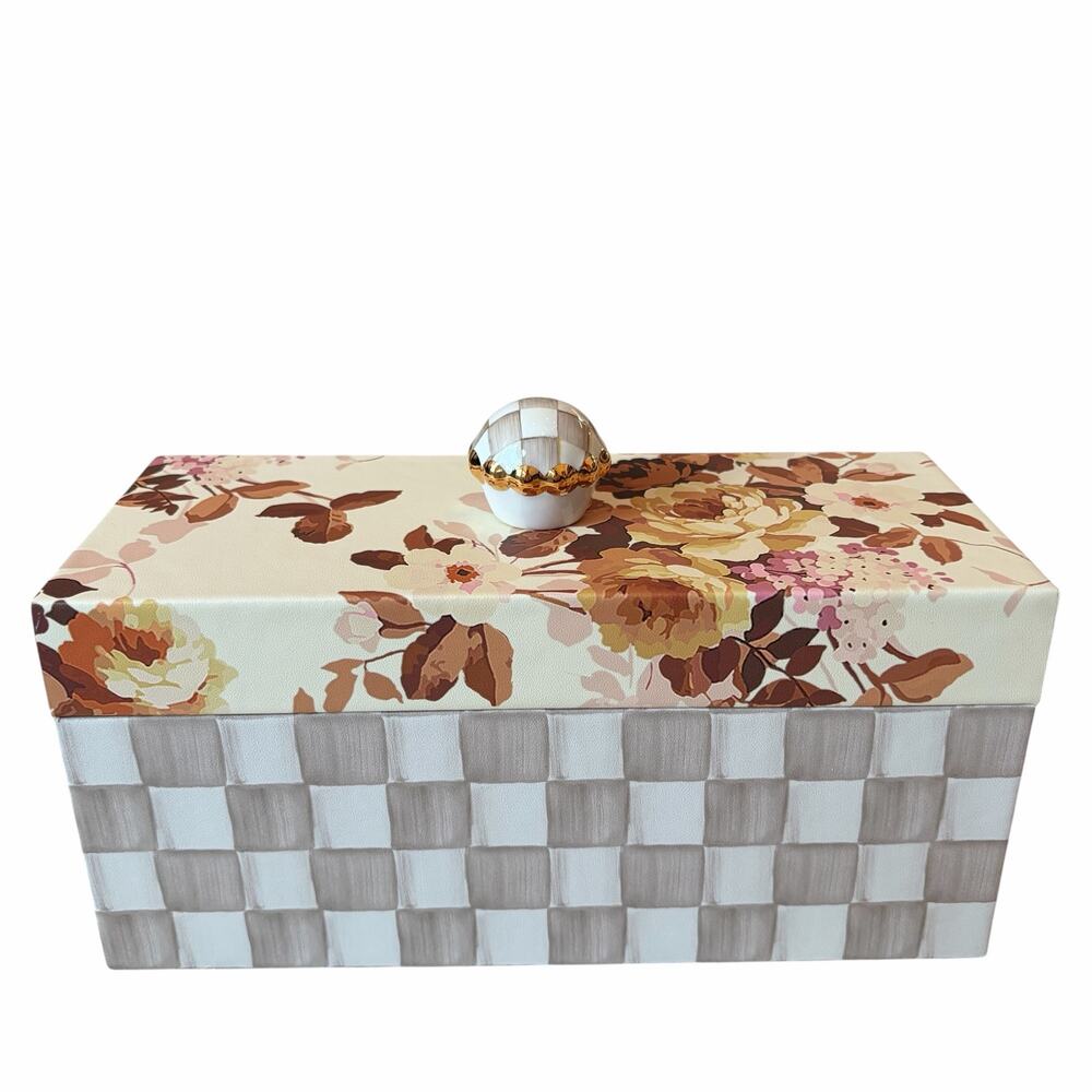 NEW MacKenzie-Childs Wild Rose White Box in Original Box